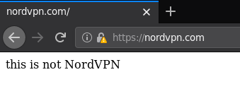 Lažni NordVPN sajt